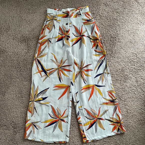 Floral Print Linen Trousers - Picture 8 of 8
